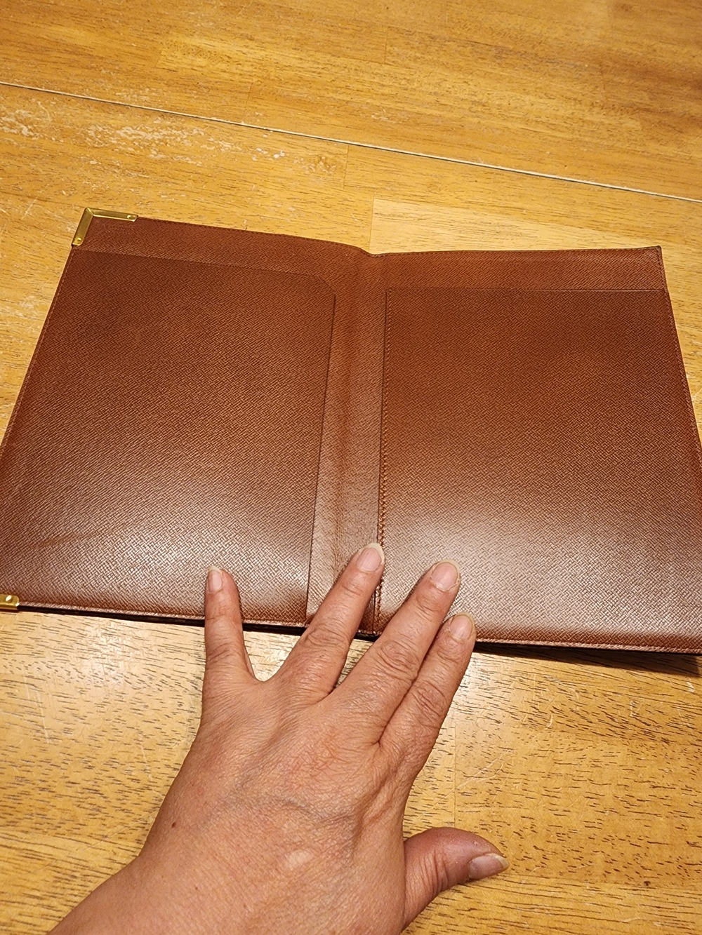Louis Vuitton Monogram Canvas Notebook Cover in Brown and Gold - Picture 7 of 16
